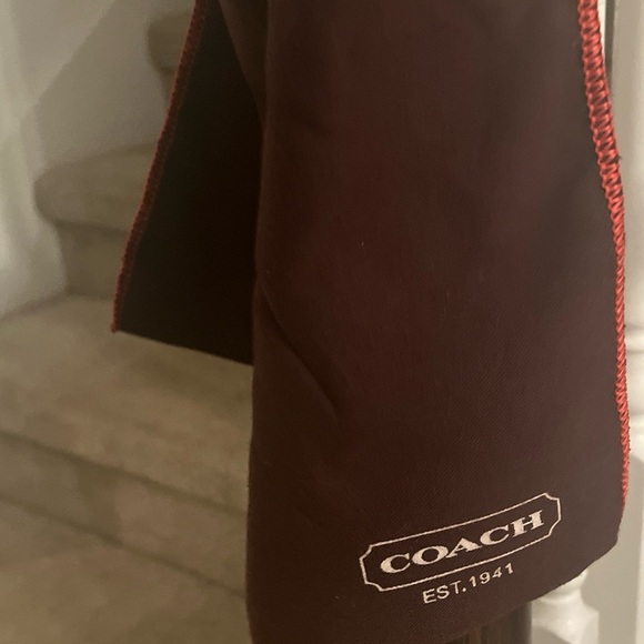 Coach Dark Brown Bag with Red Accents - Picture 1 of 15